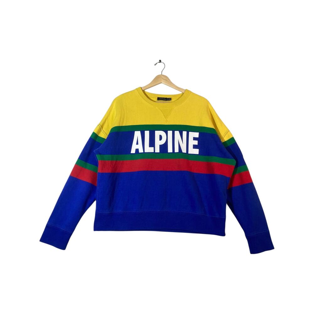 Vintage Polo Ralph Lauren Alpine Striped Pullover Crewneck Sweater Large